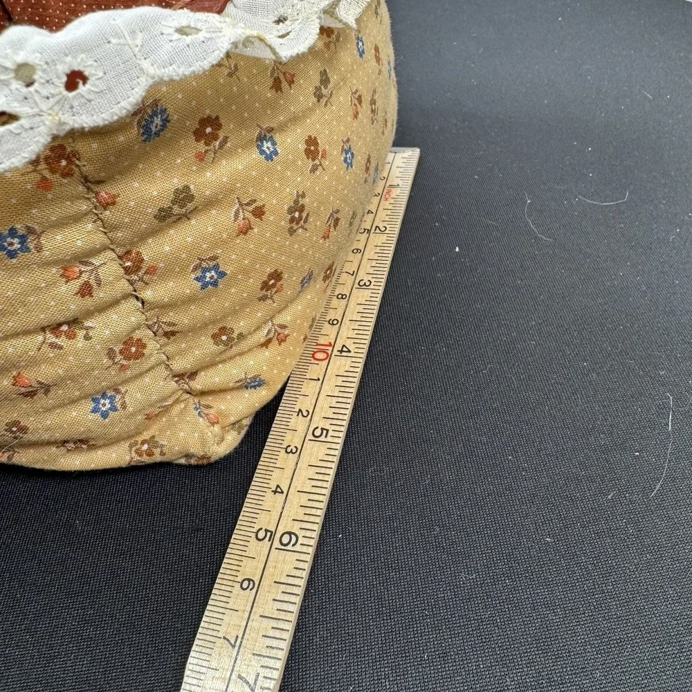 Vintage‎ Browns Floral Polka Dot Padded Basket